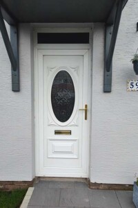 White UPVC front door before